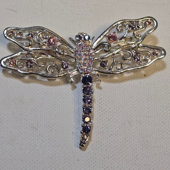 Treska Jeweled‎ Dragonfly Broach Brooch - Picture 1 of 8